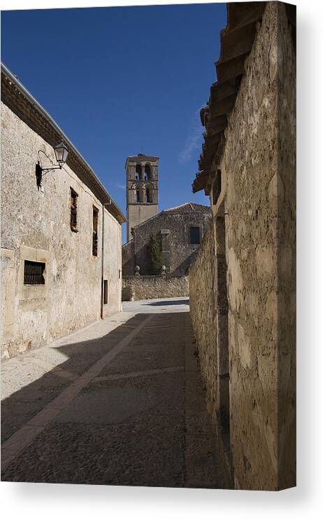 Segovia Canvas Print featuring the photograph Street of Pedraza, Segovia, Castilla y Leon. by Silvia García