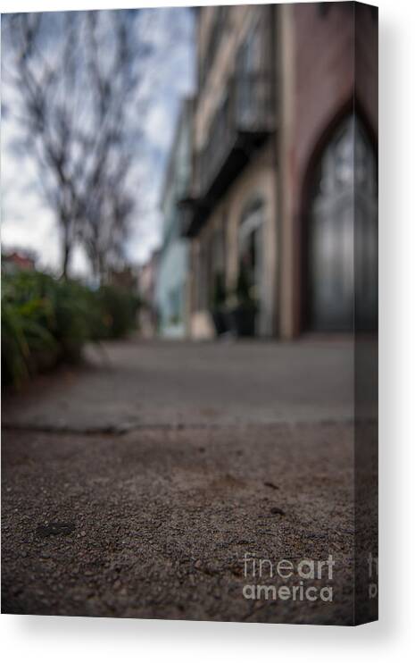 Rainbow Row Canvas Print featuring the photograph Strolling Along by Dale Powell