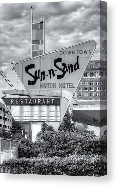 Clarence Holmes Canvas Print featuring the photograph Sun-n-Sand Motor Hotel II by Clarence Holmes