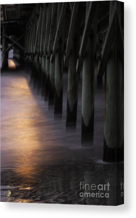 Ocean Side Pier Canvas Print featuring the photograph Sunset Apache Pier by David Waldrop