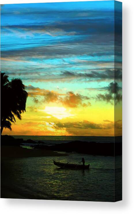 Sunset Canvas Print featuring the photograph Sunset at the Luau by Kara Stewart
