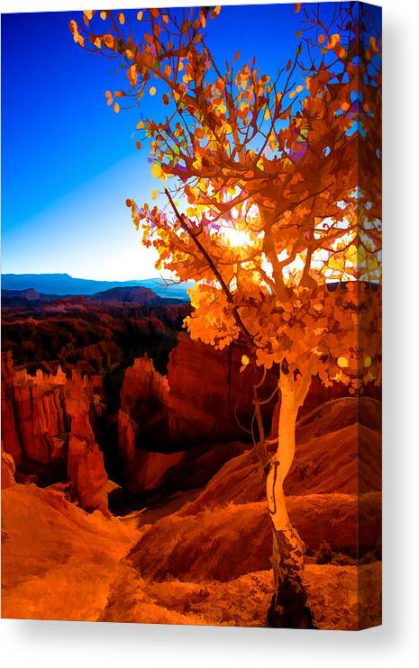 American Canvas Print featuring the digital art Sunset Fall by Chad Dutson