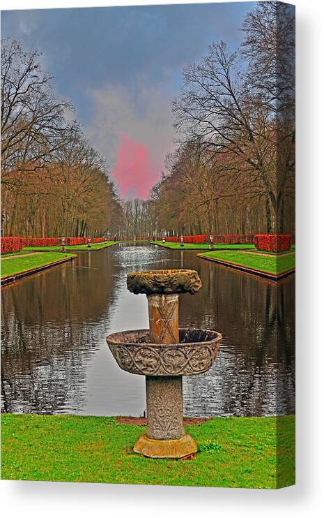Travel Canvas Print featuring the photograph Sunset Over the Garden by Elvis Vaughn
