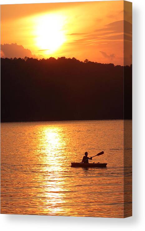 Sunset Canvas Print featuring the photograph Sunset Paddle by Andre Turner
