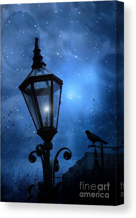 Gothic Blue Moon Giclee Canvas Picture Art