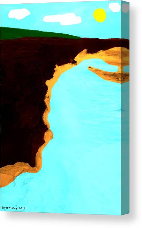 Ocean Canvas Print featuring the painting Surreal Ocean Coast by Bruce Nutting