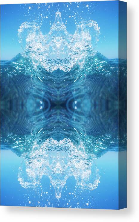 Mandala Canvas Print featuring the photograph Symmetrical Mandala Of Water Splash by Marcos Welsh