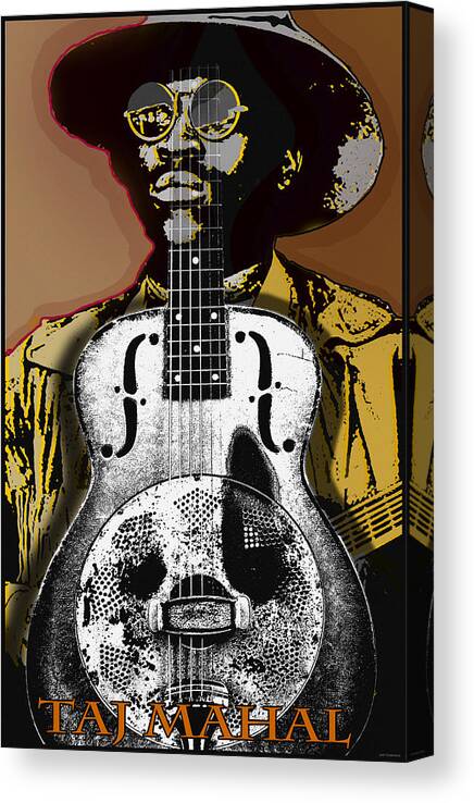 Taj Mahal Canvas Print featuring the digital art Taj Mahal Blues Musician by Larry Butterworth