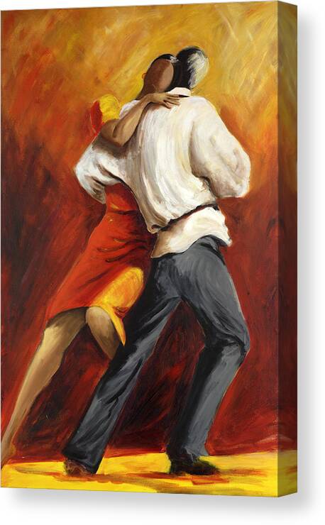 Tango Dancers Canvas Print featuring the painting Tango by Sheri Chakamian