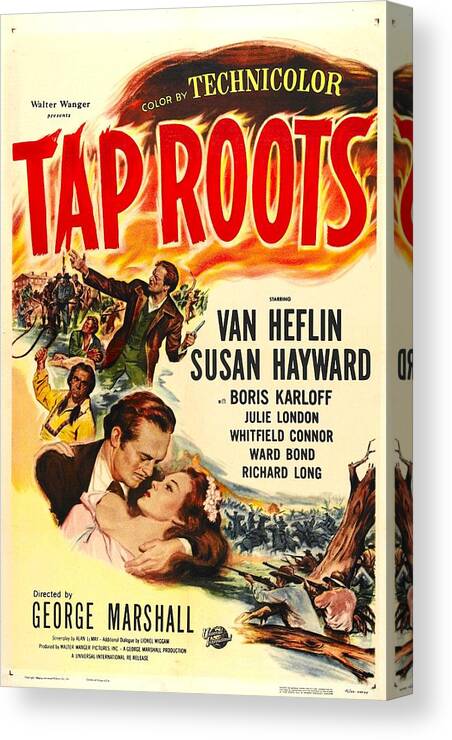 1940s Movies Canvas Print featuring the photograph Tap Roots, Us Poster, From Top Van by Everett
