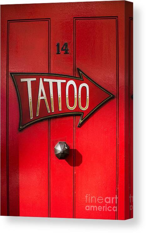 Tattoo Canvas Print featuring the photograph Tattoo Door by Tim Gainey
