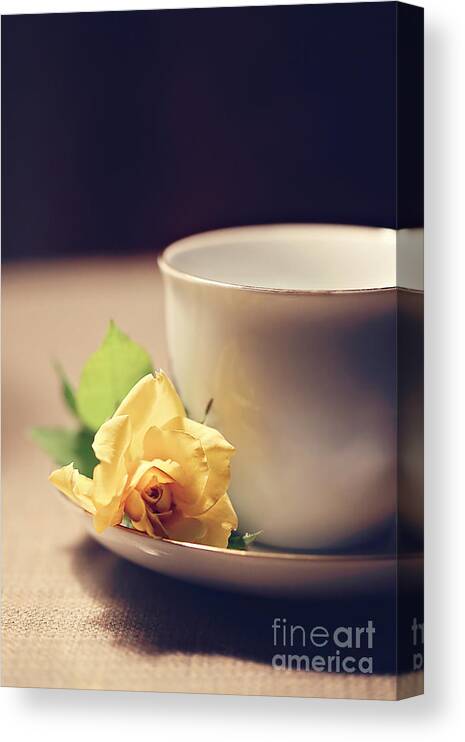Aroma Canvas Print featuring the photograph Tea Time and Roses by Trish Mistric