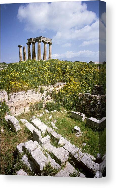 Ancient Civilization Canvas Print featuring the photograph Temple Of Apollo, Greece by Jack Fields