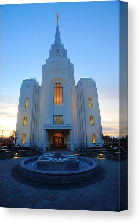 Brigham City Temple Canvas Print featuring the photograph Temple Work by David Andersen