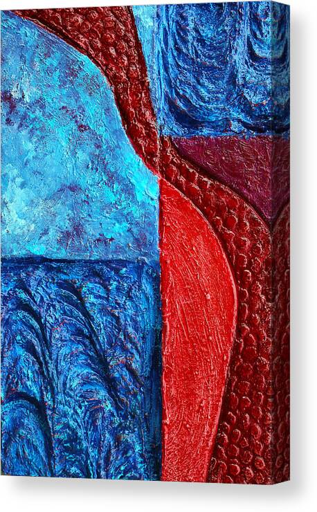 Bas-relief Sculpture Canvas Print featuring the mixed media Texture and Color Bas-Relief Sculpture #1 by Karen Cade