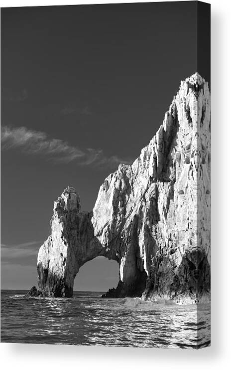 Los Cabos Canvas Print featuring the photograph The Arch in Black and White by Sebastian Musial
