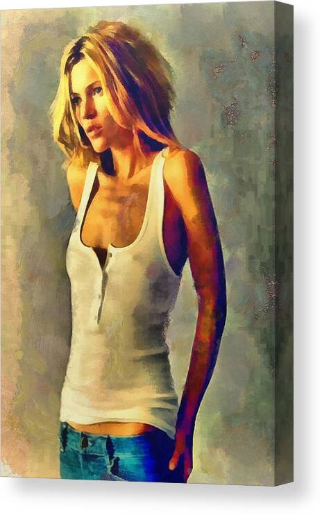 Katemoss Canvas Print featuring the painting The Beautiful Waif by Janice MacLellan