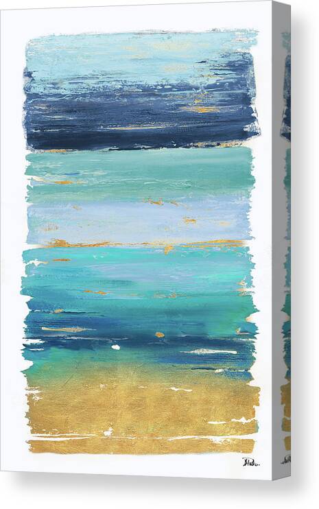 The Canvas Print featuring the painting The Blue Palette On White by Patricia Pinto