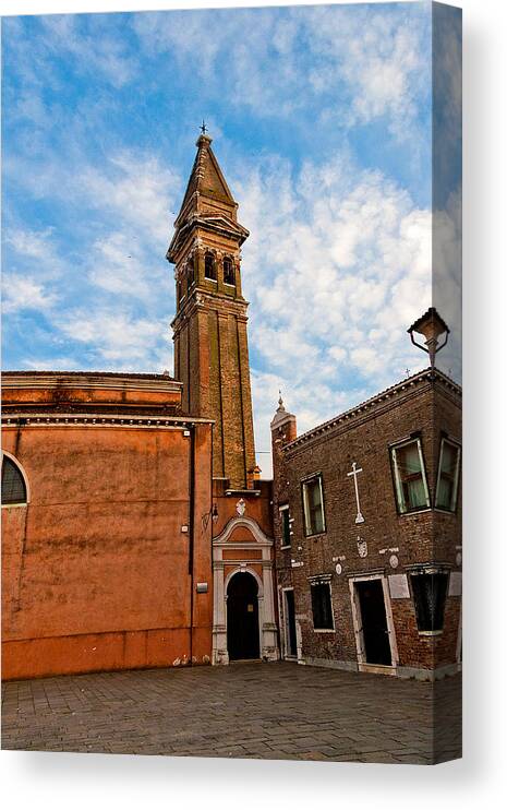 Burano Canvas Print featuring the photograph The Church of Saint Martin by Peter Tellone