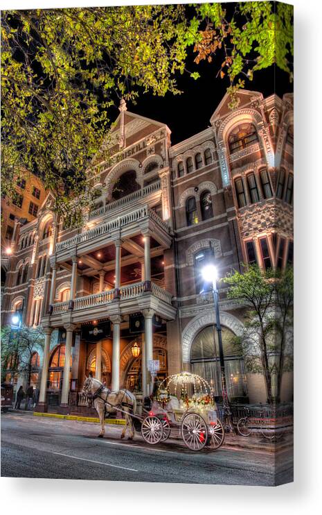 Austin Canvas Print featuring the photograph The Driskill Hotel by Tim Stanley