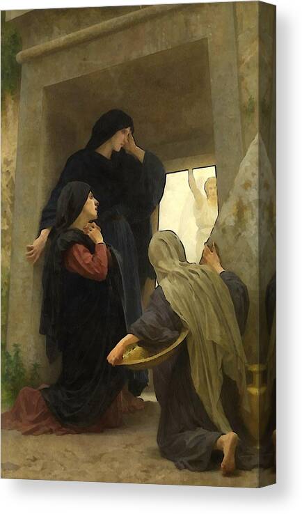 William Bouguereau Canvas Print featuring the digital art The Holy Women at the Tomb by William Bouguereau