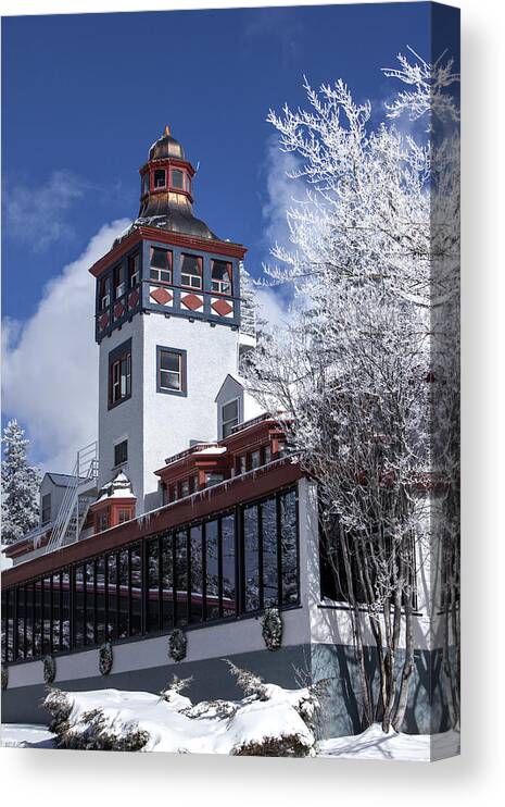Cloudcroft Canvas Print featuring the photograph The Lodge in Cloudcroft NM by Diana Powell