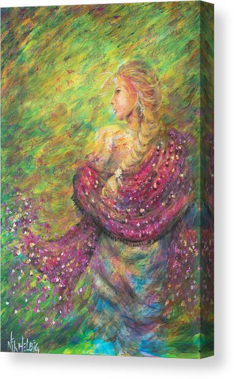 Lady Canvas Print featuring the painting The Magdelene by Nik Helbig