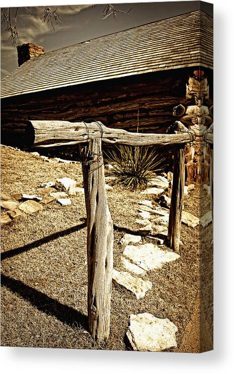 West Canvas Print featuring the photograph The Old Hitching Post by Lincoln Rogers