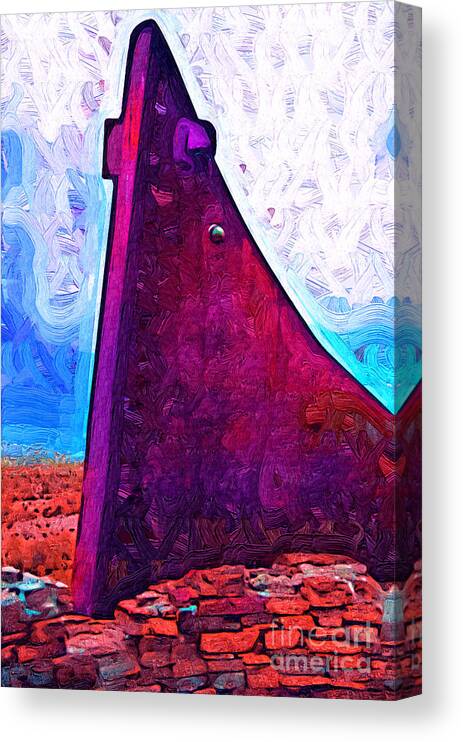 Abstract Canvas Print featuring the digital art The Purple Pink Wedge by Kirt Tisdale