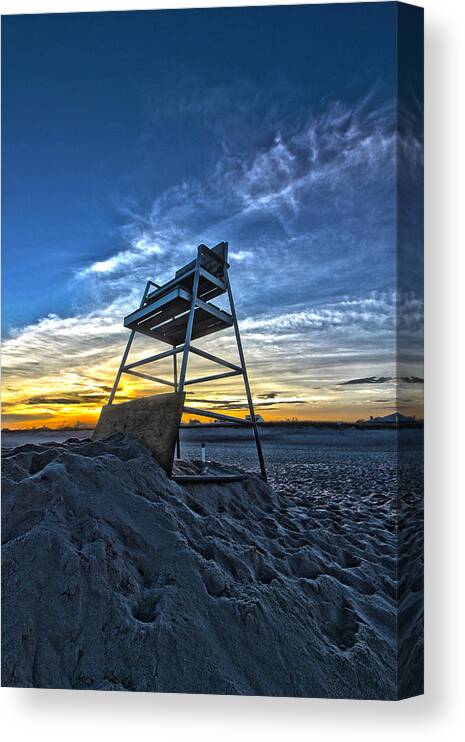 Lifeguard Canvas Print featuring the photograph The Stand at Sunset by Robert Seifert