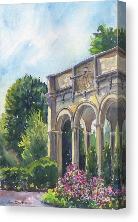 Landscape Canvas Print featuring the painting The Sundial by Susan Herbst