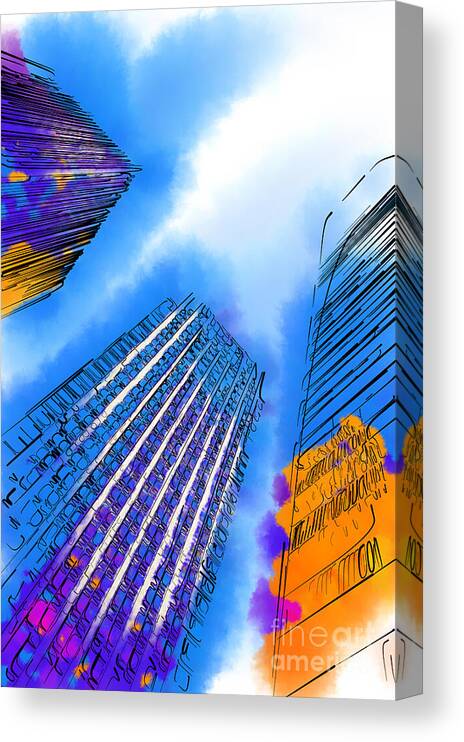 Seattle Canvas Print featuring the digital art The Three Towers by Kirt Tisdale