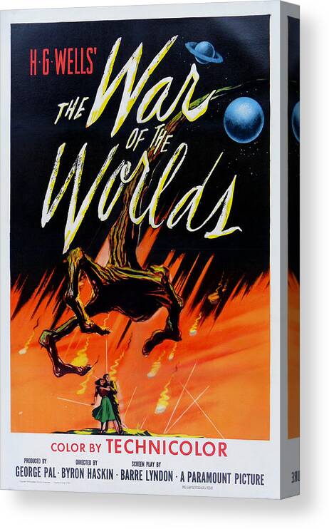 The War Of The Worlds Canvas Print featuring the digital art The War of the Worlds by Georgia Fowler