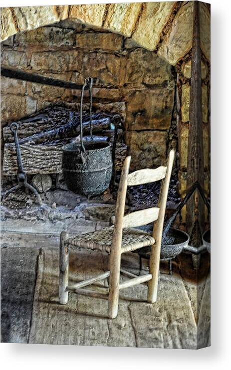 Still Life Canvas Print featuring the photograph The Warming Place by Jan Amiss Photography