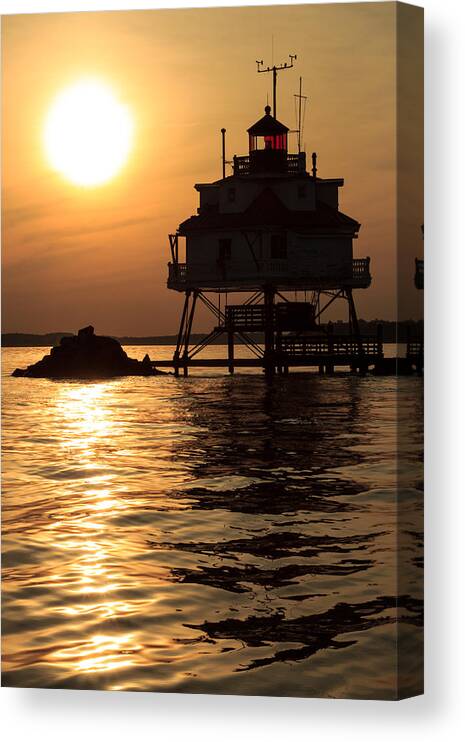 Chesapeake Bay Canvas Print featuring the photograph Thomas Point Lighthouse by Jennifer Casey