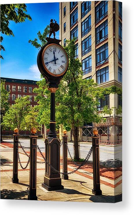 Clock Canvas Print featuring the photograph Time Keeps On Ticking.... by Tricia Marchlik