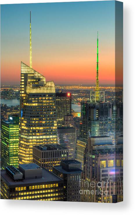 Clarence Holmes Canvas Print featuring the photograph Top of the Rock Twilight II by Clarence Holmes