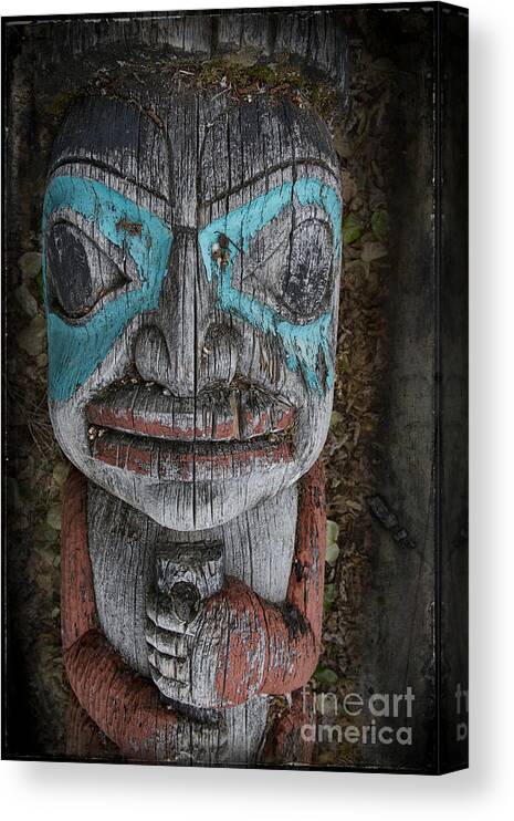 Totem Pole Canvas Print featuring the photograph Totem Pole Figure by David Arment