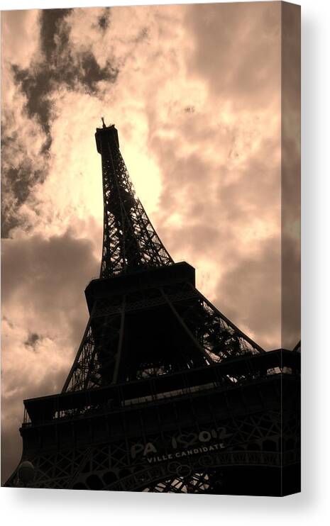 Paris Canvas Print featuring the photograph Tower and The Sky by Cleaster Cotton