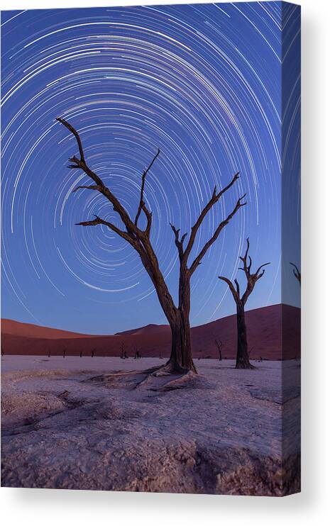 Namibia Canvas Print featuring the photograph Trailing Stars by José Gieskes Fotografie