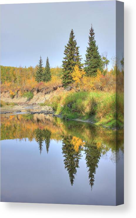 Autumn Canvas Print featuring the photograph Tranquility by Jim Sauchyn