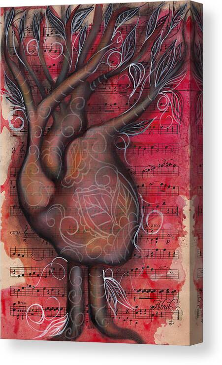 Heart Canvas Print featuring the painting Tree of Life by Abril Andrade