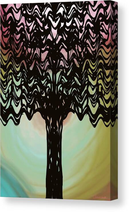 Abstract Canvas Print featuring the digital art Tree of Light by Christine Fournier