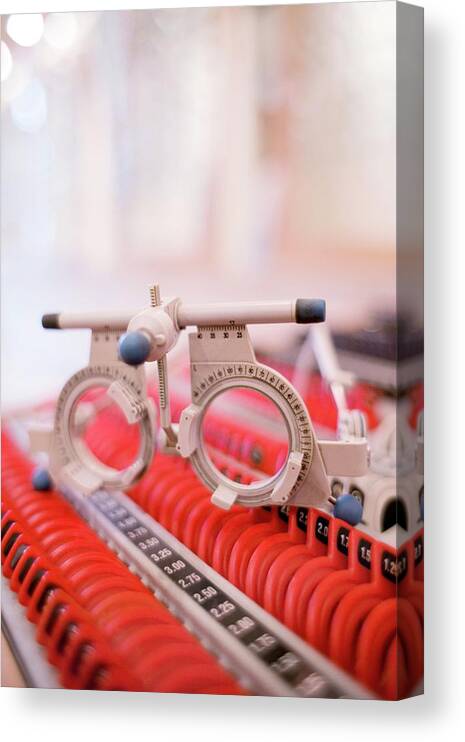 Lens Canvas Print featuring the photograph Trial Frame And Lenses by Ian Hooton/science Photo Library