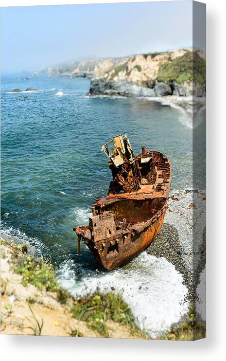Shipwreck Canvas Print featuring the photograph Tugboat Klemens I by Marco Oliveira