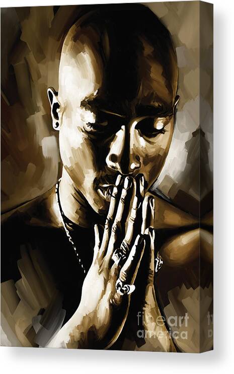 Tupac Shakur Paintings Canvas Print featuring the painting Tupac Shakur Artwork by Sheraz A