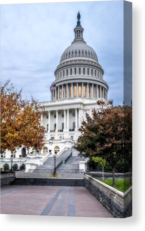 Capitol Hill Canvas Print featuring the photograph United States Capitol by Susan Candelario