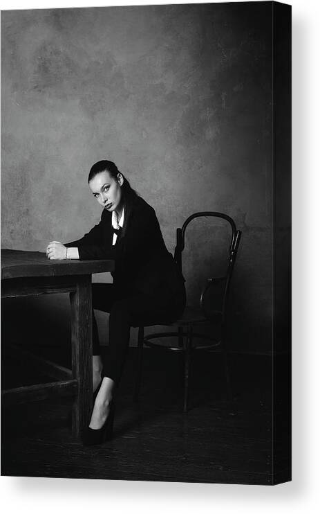 Portrait Canvas Print featuring the photograph Untitled by Yuliya Semenihina