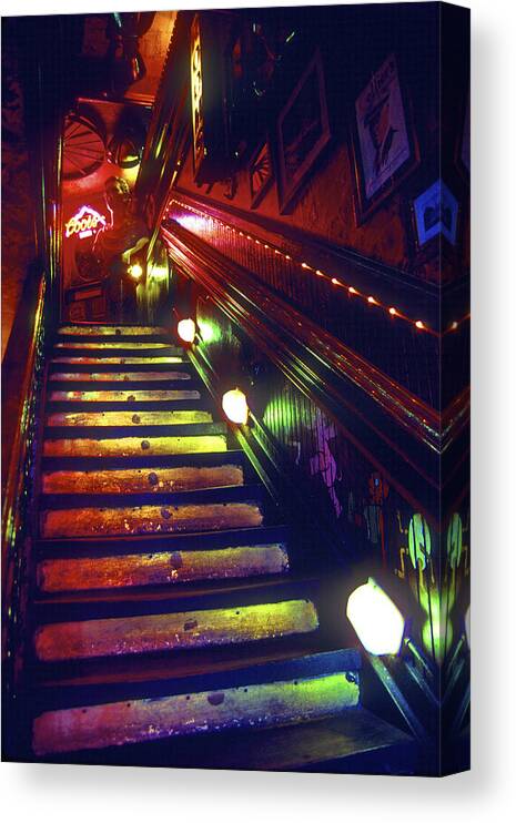 Bar Canvas Print featuring the photograph Up to the Man Cave by Paul W Faust - Impressions of Light