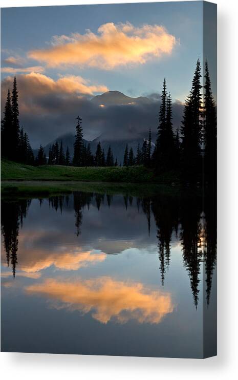 Alpine Canvas Print featuring the photograph Upper Tipsoo Lake Sunset by Michael Russell